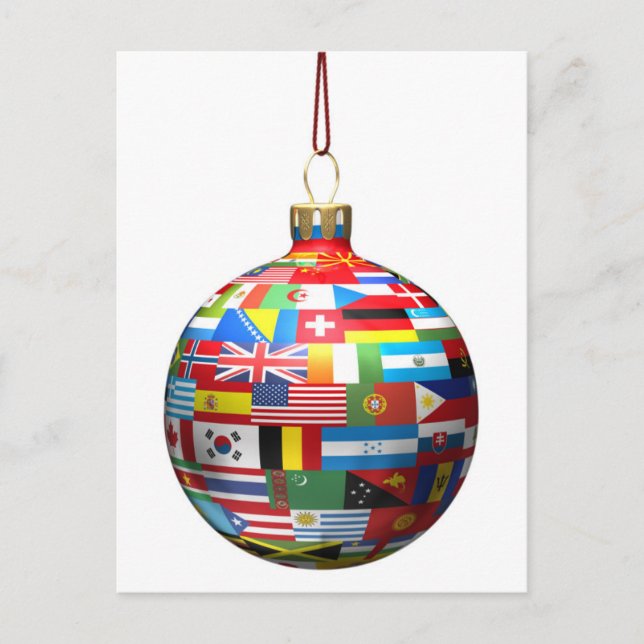 Ein Weihnachtsdekorationsbaum Feiertagspostkarte (Vorderseite)