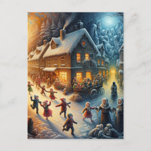 Ein Weihnachtsfest in der Stadt Postkarte