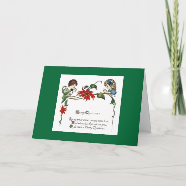 Ein Weihnachtsgebet Feiertagskarte (Vorderseite)