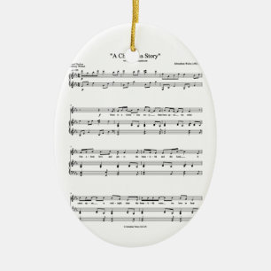 Ein Weihnachtsgeschichten-Musik-Blatt Keramikornament