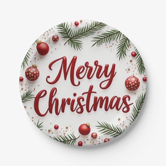 ein Weihnachtsgeschirr Pappteller (Vorderseite)