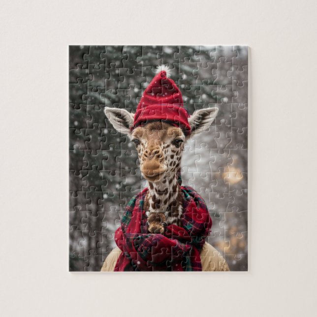 Ein WeihnachtsGiraffe Puzzle (Vertikal)