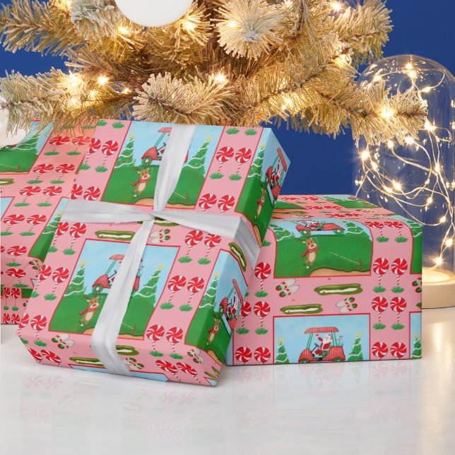 Ein Weihnachtsgolf mit Weihnachten und Rentier Geschenkpapier (Feiertage)