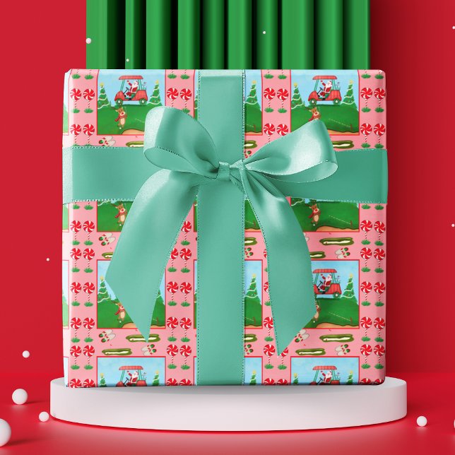 Ein Weihnachtsgolf mit Weihnachten und Rentier Geschenkpapier Set (Fore the holidays, tee up festive cheer with Christmas Golf Wrapping!)