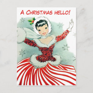 Ein Weihnachtsgruß von tanzender Ballerina Postkarte