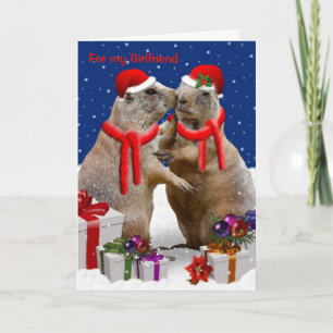 Ein Weihnachtskiss-Kartenspiel Feiertagskarte