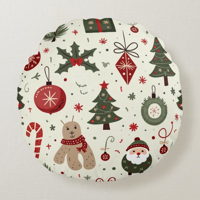 Ein Weihnachtskissen Rundes Kissen (Vorderseite)