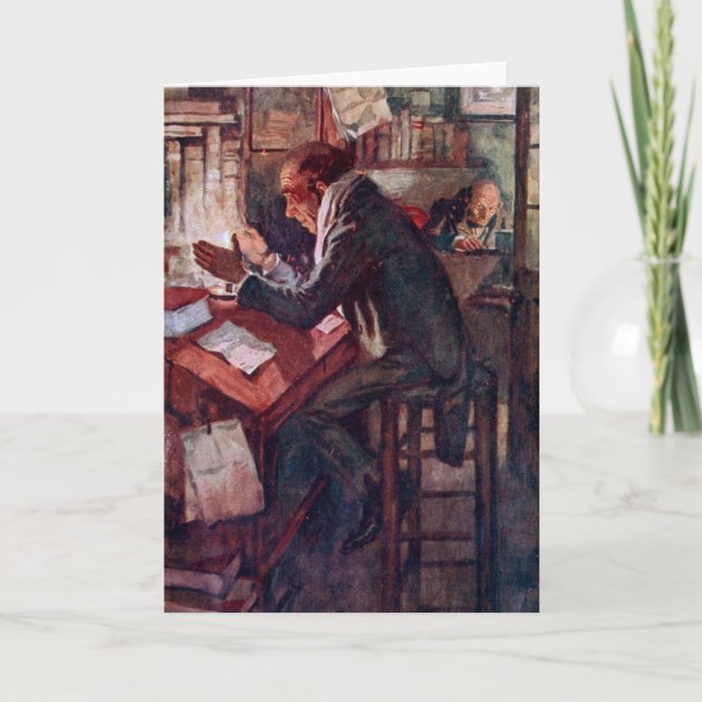 Ein Weihnachtslied: Cratchit und Scrooge Dankeskarte (Vorderseite)