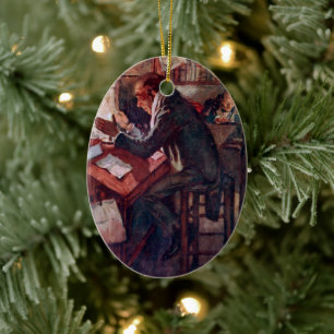 Ein Weihnachtslied: Cratchit und Scrooge Keramik Ornament