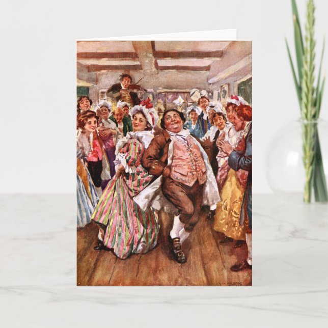 Ein Weihnachtslied: Mr. & Frau Fizziwig Dankeskarte (Vorderseite)