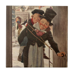 Ein Weihnachtslied: Tim & Mr. Cratchit Fliese