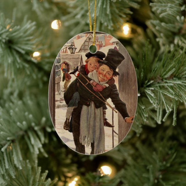 Ein Weihnachtslied: Tim & Mr. Cratchit Keramik Ornament (Baum)