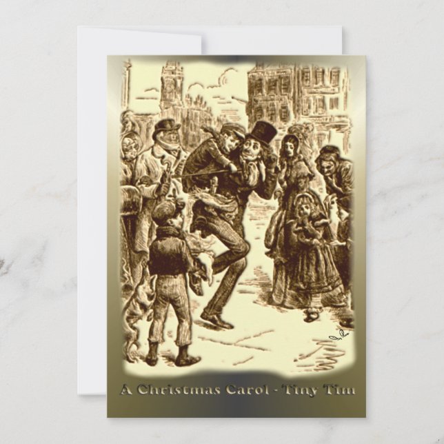 Ein Weihnachtslied - Tiny Tim Feiertagskarte (Vorderseite)