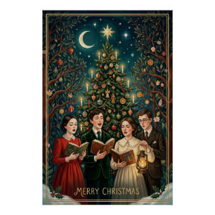 Ein Weihnachtslied unter dem zunehmenden Mond Poster