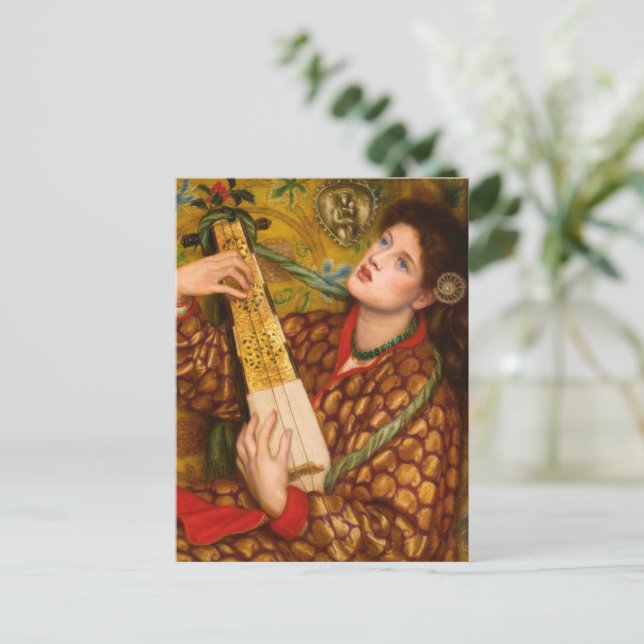 Ein Weihnachtslied Vintage-Kunst Postkarte (Stehend Vorderseite)