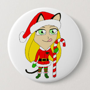 ein Weihnachtsmädchen Button