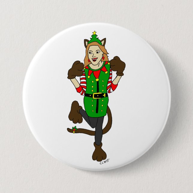 ein Weihnachtsmädchen Button (Vorderseite)