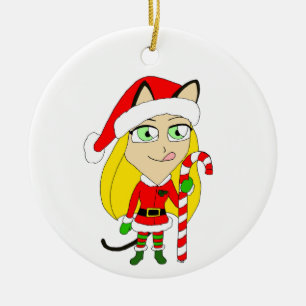 ein Weihnachtsmädchen   Keramik Ornament