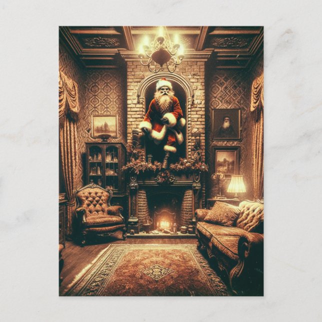Ein Weihnachtsmann-Horror, der von Santa AI gescha Postkarte (Vorderseite)