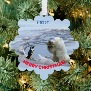 Ein Weihnachtspolarbär Ornament Karte