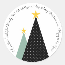 Ein Weihnachtssticker auf dem Etikett Runder Aufkleber