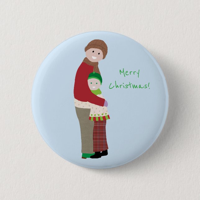 Ein Weihnachtsumarmungs-Knopf Button (Vorderseite)