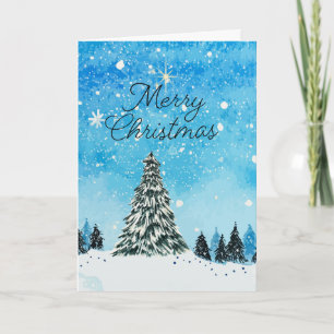 Ein Weihnachtswunsch Winterbaum Feiertags-Grußkart Feiertagskarte