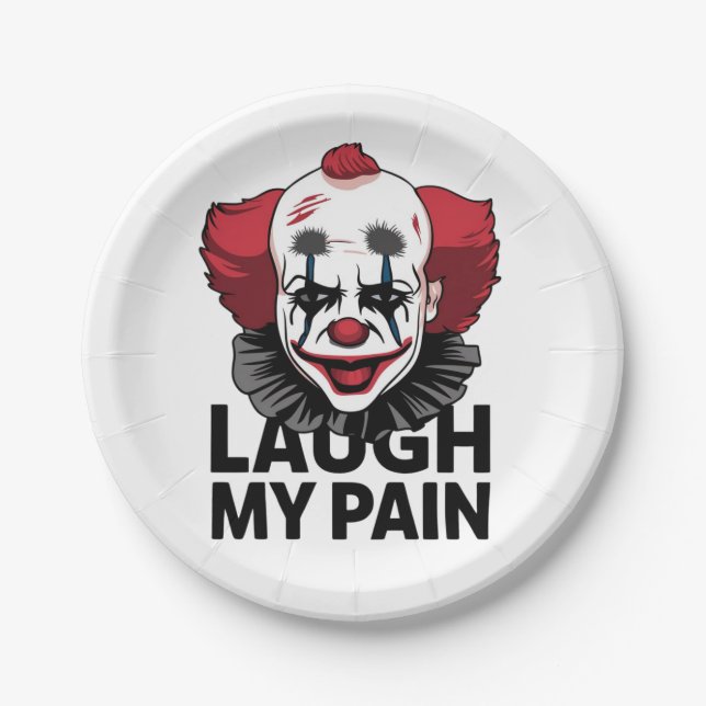 Ein weinendes Clowngesicht Pappteller (Vorderseite)