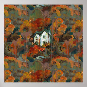 Ein Weiß- und Herbstbaum Poster