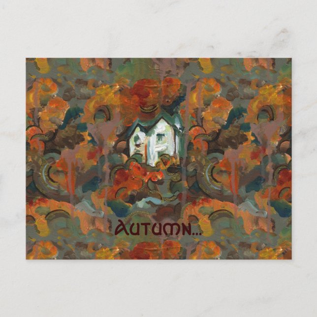 Ein Weiß- und Herbstbaum Postkarte (Vorderseite)