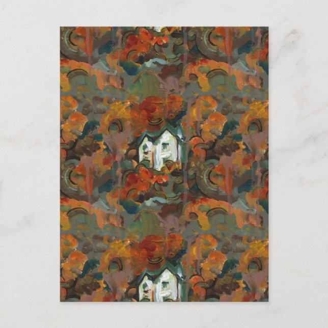 Ein Weiß- und Herbstbaum Postkarte (Vorderseite)