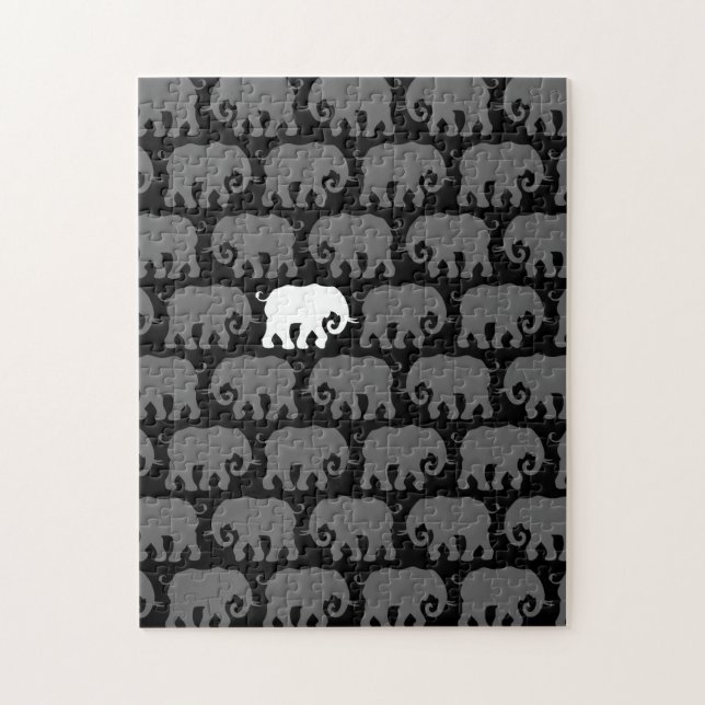 Ein weißer Elefant in einer Herde Puzzle (Vertikal)