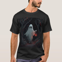 Ein weißer Geist, der eine rote Laterne in einem H T-Shirt