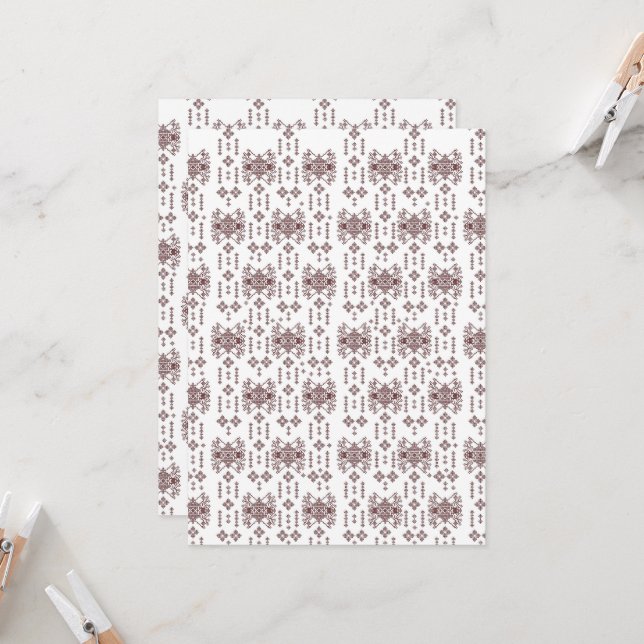 ein weißer Hintergrund mit rotem Muster Einladung (Vorderseite/Rückseite Beispiel)