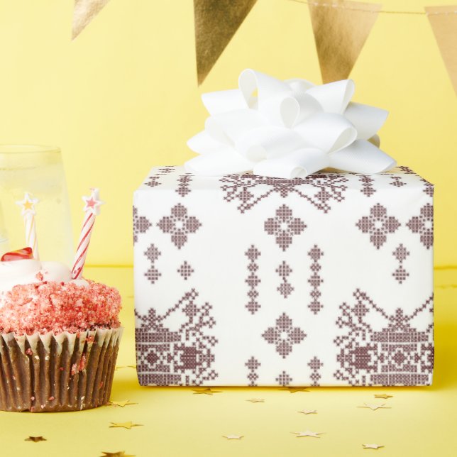 ein weißer Hintergrund mit rotem Muster Geschenkpapier (Geburtstagsparty)