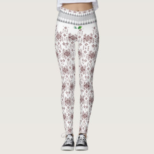 ein weißer Hintergrund mit rotem Muster Leggings
