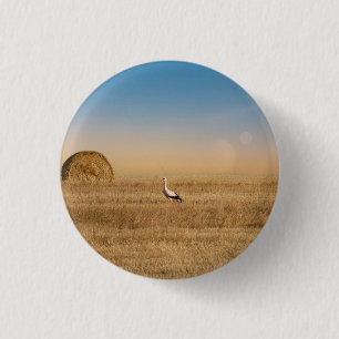 Ein weißer Storch Button