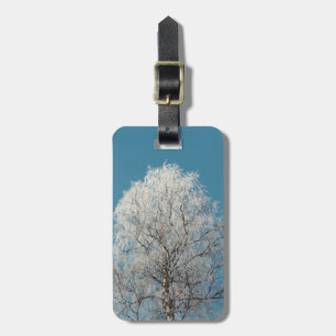 Ein weißer Wildbaum gegen wolkenlosen blauen Himme Gepäckanhänger