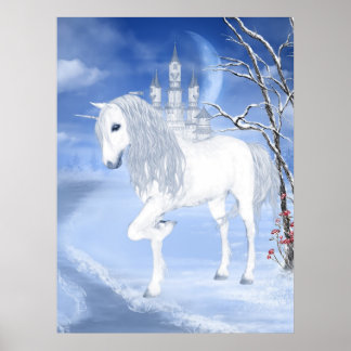ein weißes Einhornplakat Poster