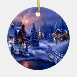 Ein weißes Weihnachten Keramik Ornament