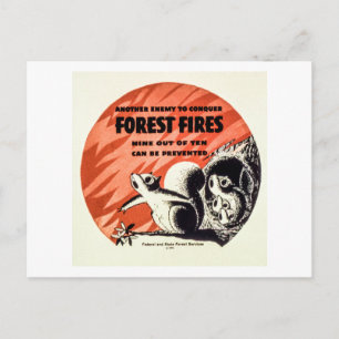 Ein weiterer Feind, Waldbrände Vintag zu erobern Postkarte