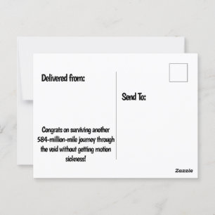 Ein weiterer Geburtstag im Orbit - Globe Party Hat Postkarte