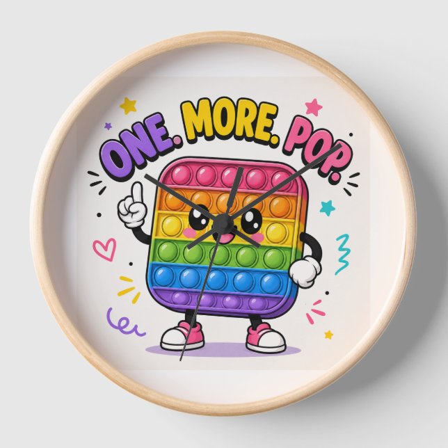 Ein weiterer Knall! Farbige Regenbogen-Pop-It-Wand Uhr (Vorderseite)