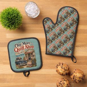 Ein weiterer Quilt-Shop im vintage Cottage-Szenari Ofenhandschuh & Topflappen-Set