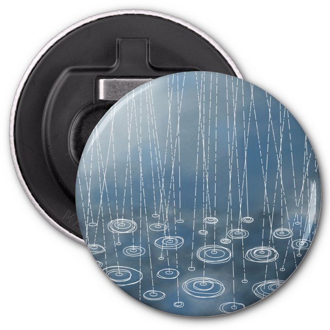 Ein weiterer Regentag Flaschenöffner (Rainy weather blue button bottle opener)
