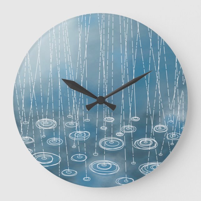 Ein weiterer Regentag Große Wanduhr (Vorderseite)