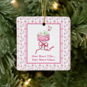 Ein weiterer Stein… Ein weiteres Glas Mahjong Trin Keramikornament