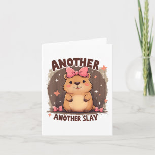 Ein weiterer Tag Niedlich Capybara Lover Pink Karte
