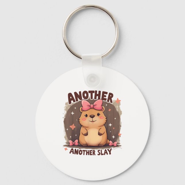 Ein weiterer Tag Niedlich Capybara Lover Pink Schlüsselanhänger (Vorderseite)