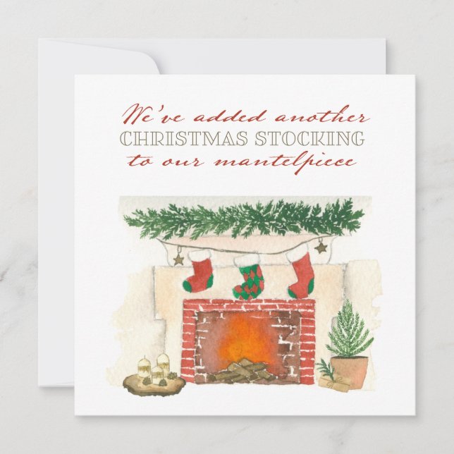 Ein weiterer Weihnachts-Strumpf Foto Feiertag Gebu Ankündigung (Vorderseite)